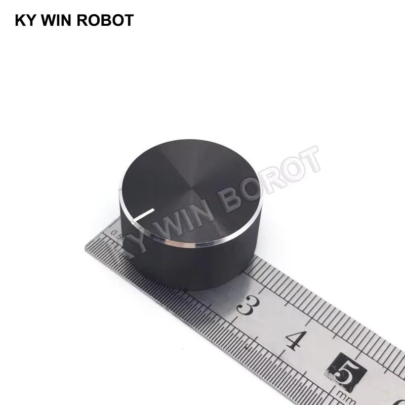 1 ชิ้น 25x13 มิลลิเมตร 6 มิลลิเมตรรูเพลาอลูมิเนียม Potentiometer ลูกบิดสีดํา (แกน D)