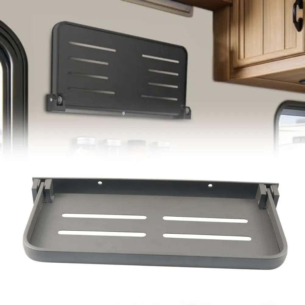

RV Camper Drop-down Foldable Shelves Bathroom Vanity Unit Hole-Free Wall-Mounted Storage Rack For Saving Space