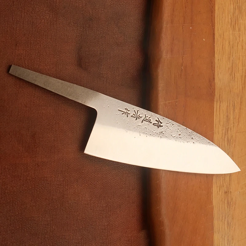 Image of 5,3 Zoll Küchenmesser ohne Griff aus Aogami 2 Stahl mit Doppelklinge, handgeschmiedetes Kochmesser zum Schneiden und Hacken
