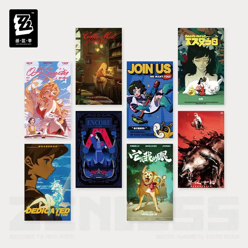 [Genuine] miHoYo Game Zenless Zone Zero RandomPlay Video Tape Series Collecting Poster Second Round Wallpaper Cosplay Xmas Gifts