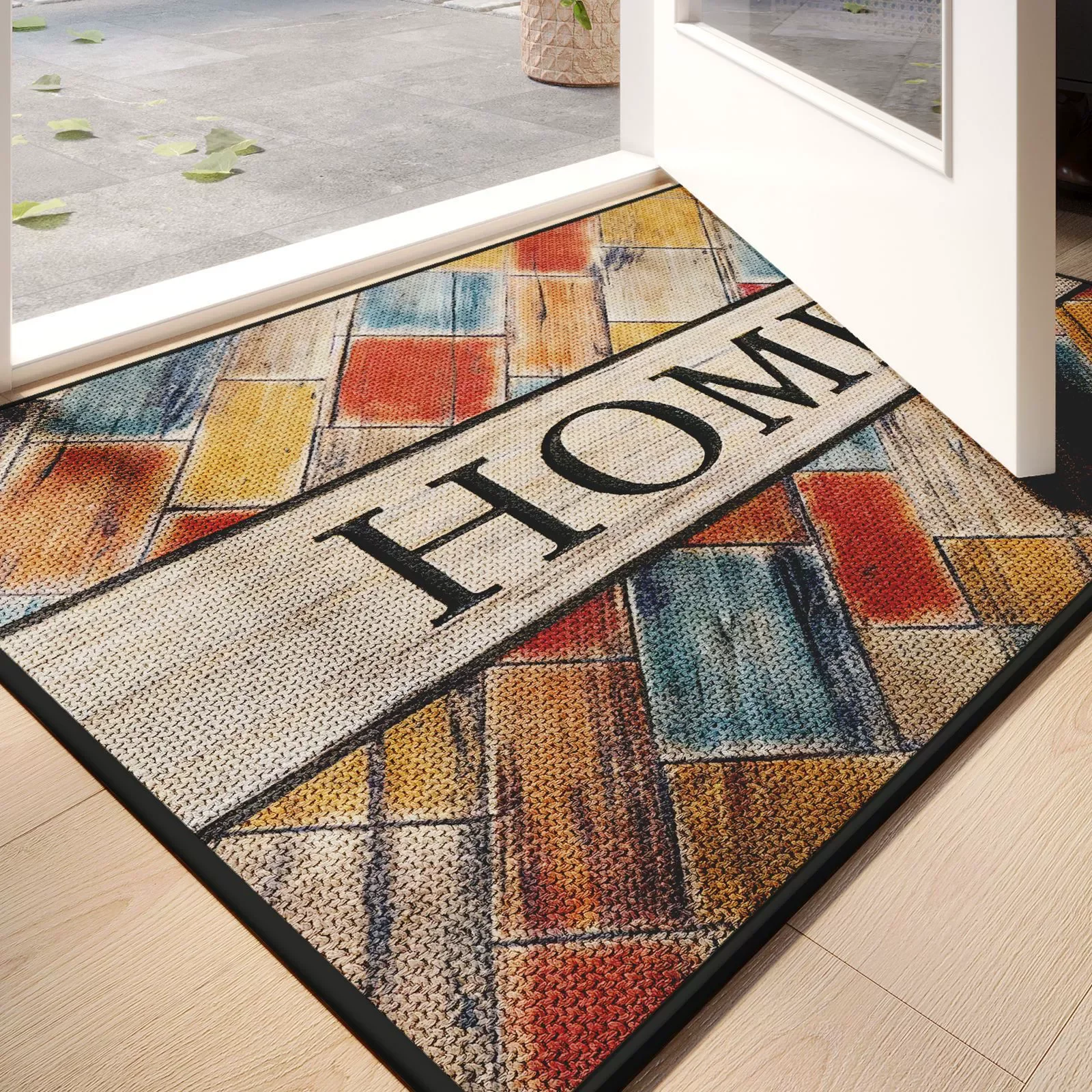 Dust & Water Absorbent Doormat with Vintage Text, Retro Saying Linen Entrance Rug, Wear Resistant Non-Slip Rubber Backing
