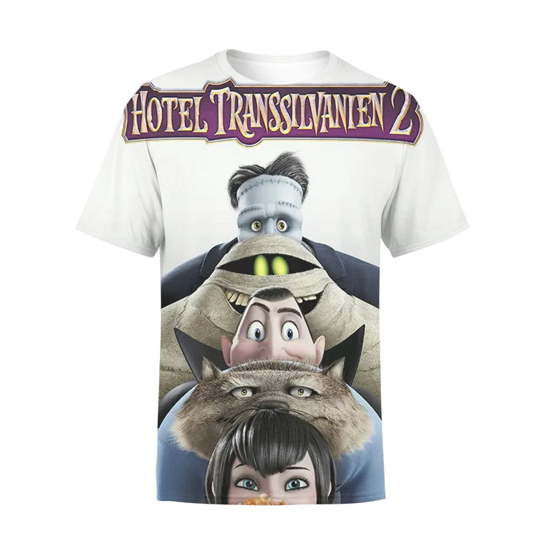 Summer Tees 3D digital printing boys and girls T-shirt Cartoon Hotel Transylvania boys and girls T-shirt Casual Fashion T-shirt