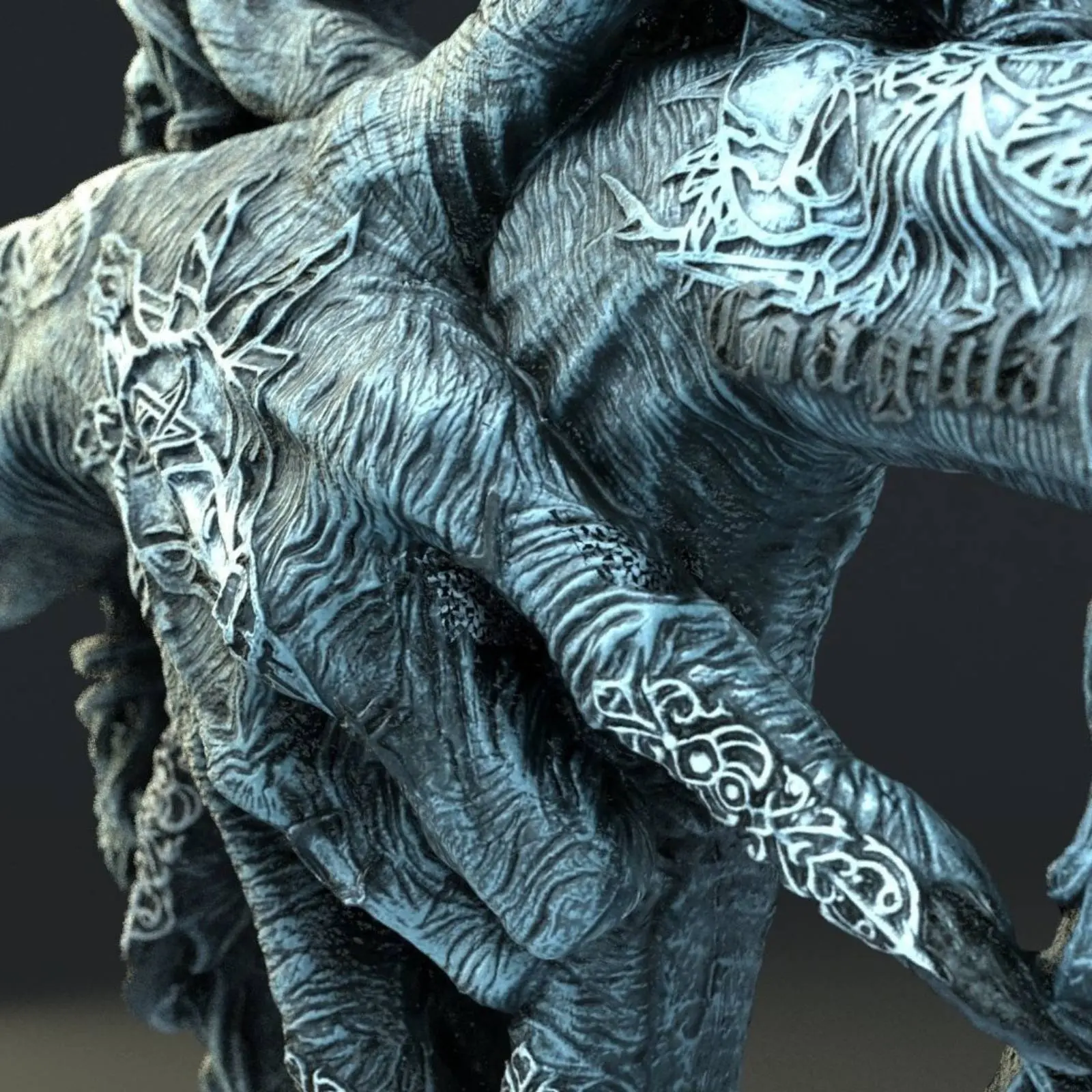 Demon Hand Sculpture Resin Material Horned Hand Figurine Hanging Decoration Handmade Look Home Decor for Living Room, Desk