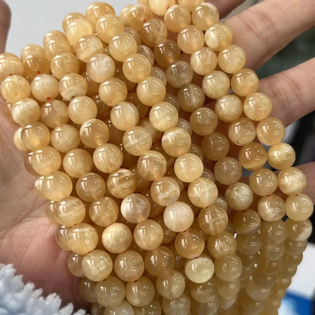 8mm 10mm Genuine Natural Yellow Calcite Stone Beads For Jewelry Making DIY Bracelet Necklace Accessories Strand 15''