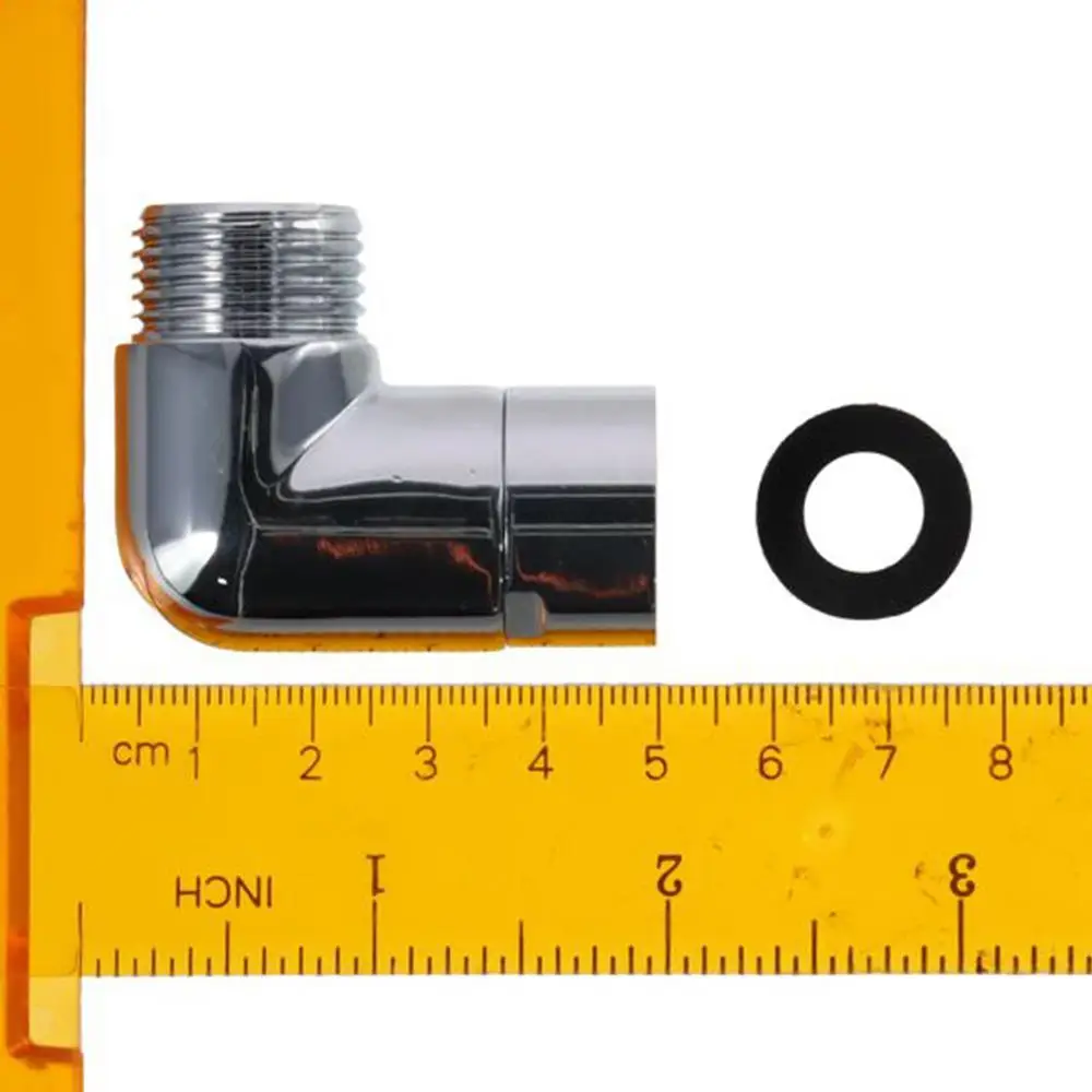 

Strong 90 Degree Shower Head Elbow Adapter Copper Sliver Connector Shower Arm Extension Bathroom