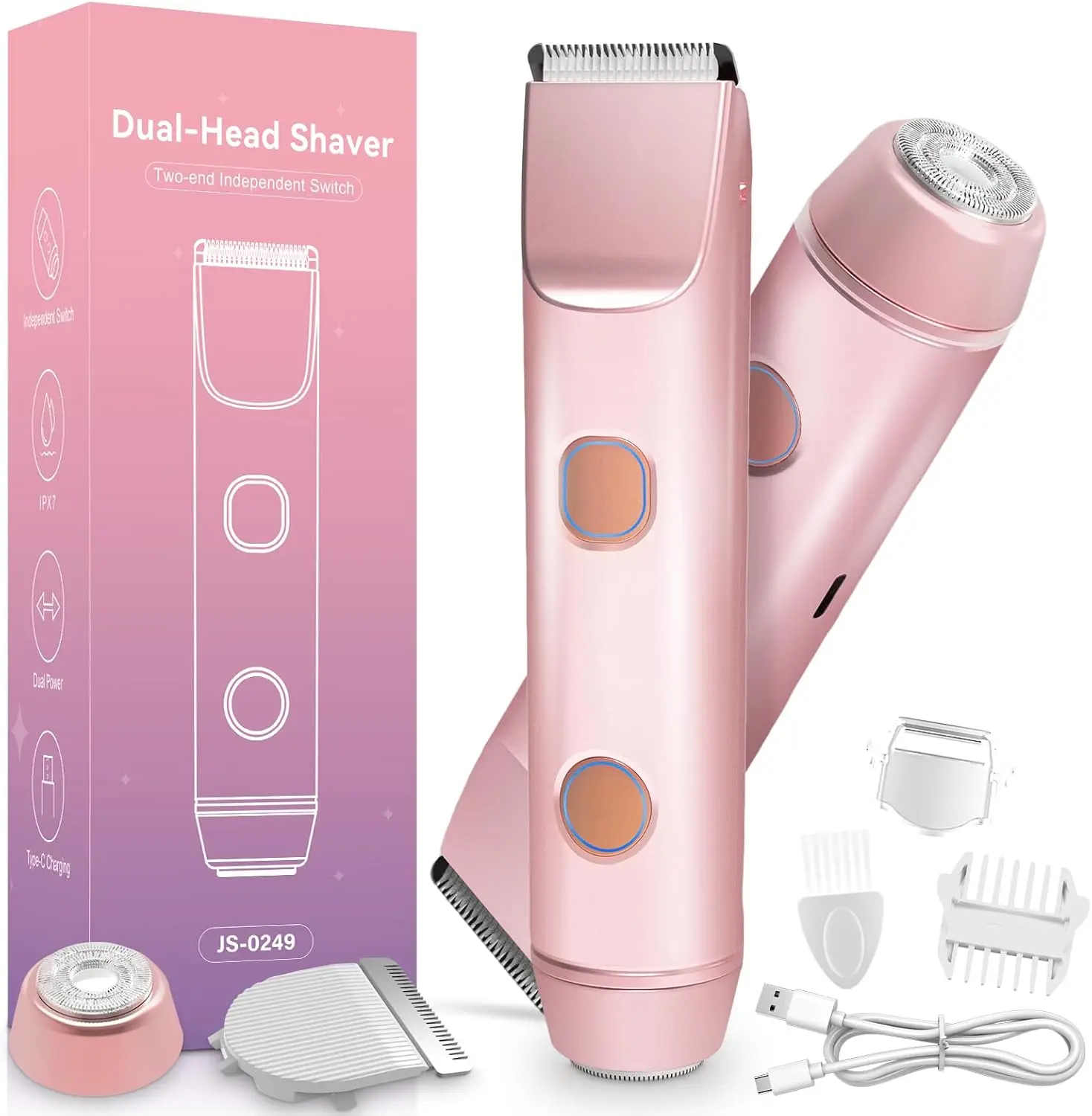 

Новинка 2026: Обновленный триммер для бикини 2-в-1 для женщин – электробритва с двойной головкой и аксессуарами, водонепроницаемая, перезаряжаемая, для тела