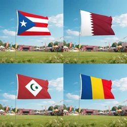 Puerto Qatar Republic Of Rif Romania Flag National Polyester Graphic Custom Banner Printed Outdoor 90 x 150cm 3 x 5ft Polyester
