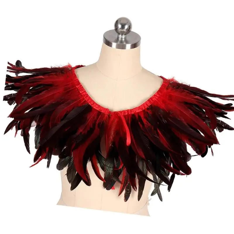 عباءة ريشة مصنوعة يدويًا 652F سهلة الطي وقابلة للحمل لأي مناسبة مجوهرات ملفوفة على الكتف