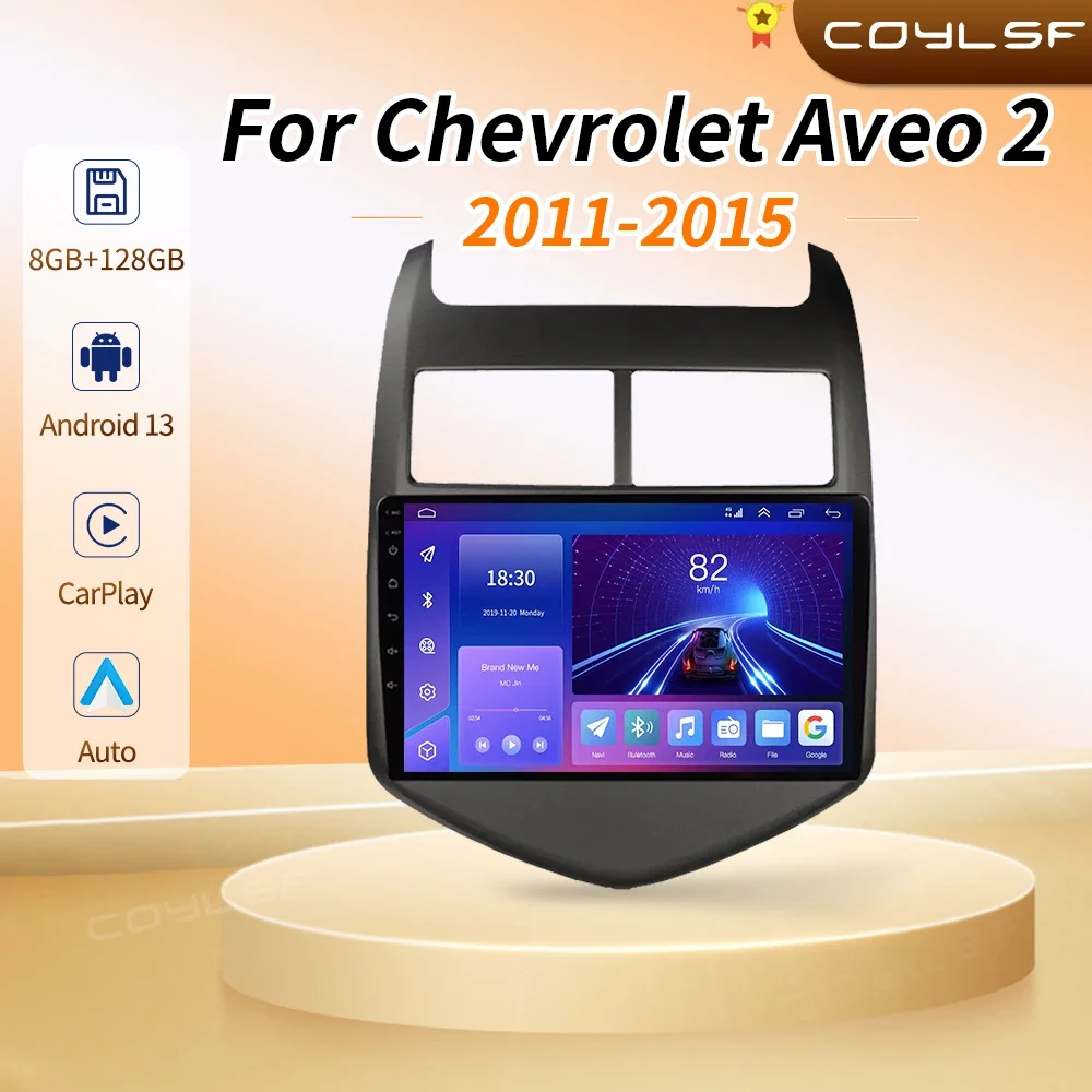 

2 Din Android 13 Car Radio For Chevrolet Aveo 2 Sonic T300 2011 - 2015 Multimedia Player Navigation GPS Carplay Auto Stereo