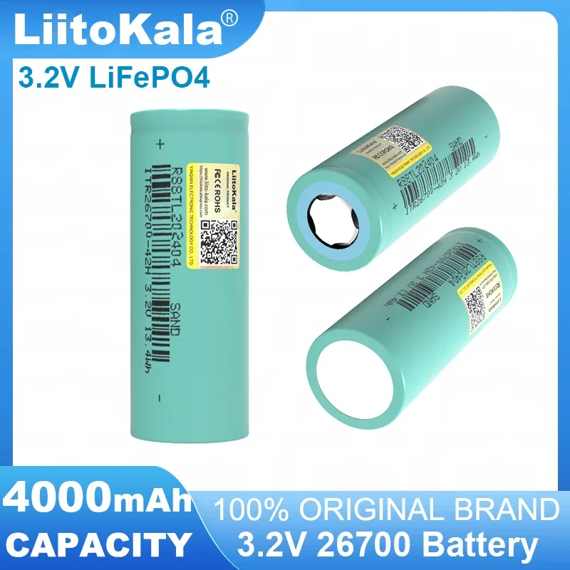 LiitoKala 3.2v 26700 4000mAh LiFePO4 akumulator 3c rozładowanie diy 24v 36v 48v elektryczny trójkołowiec zestaw akumulatorów klasy A