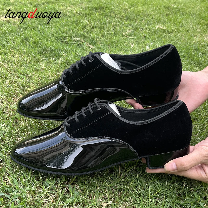 

Мужская танцевальная обувь Черная лакированная кожаная обувь для мужчин Деловая обувь Мужская обувь для латинских танцев Бальные танго Танцевальные кроссовки Джазовая обувь