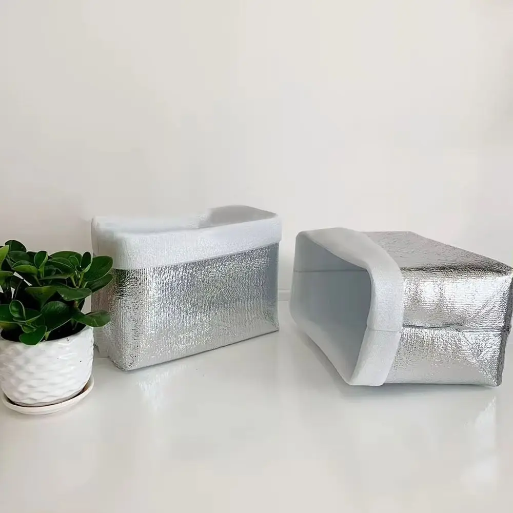 50Pcs/Pack Ice Cold Warm Aluminum Foil Bag Food Thermal Delivery Carrier Insulation Bag with Closure Drink Storage Cooler Bag