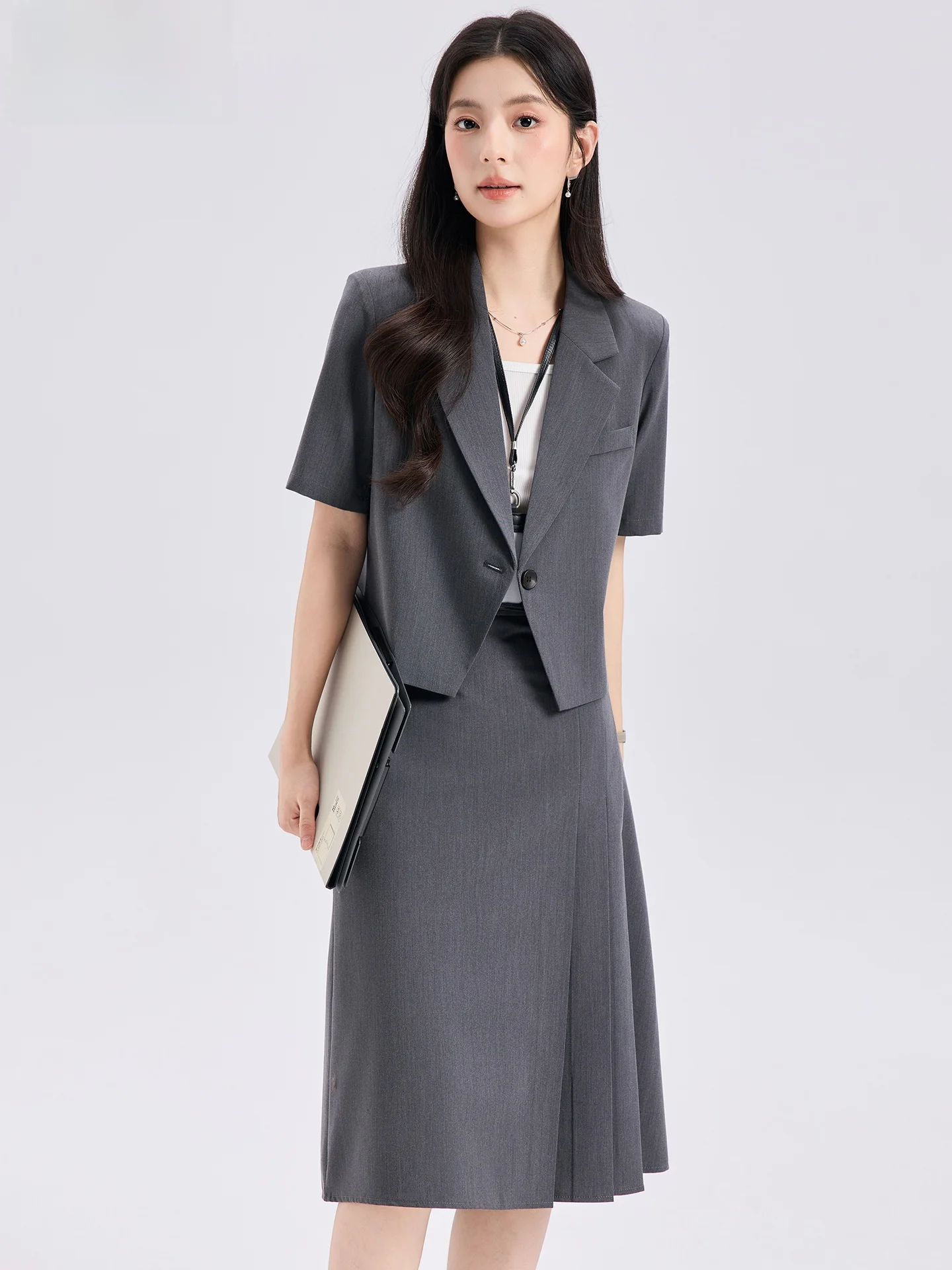 Summer Short Sleeve Suit Set Women's Thin High-End Professional Commuting Interview Formal Small Size Suit Jacket