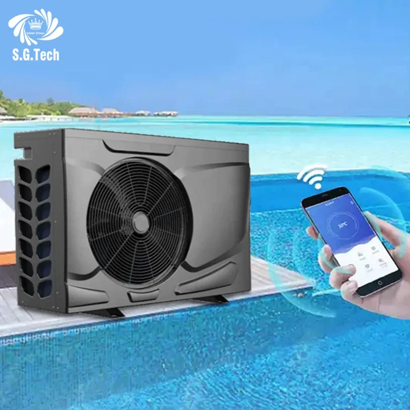 2025 Factory Supply WIFI Controlled Inverter Heating Pump Residential Swimming Pool Water Heater Crown's Air Source Water Crown