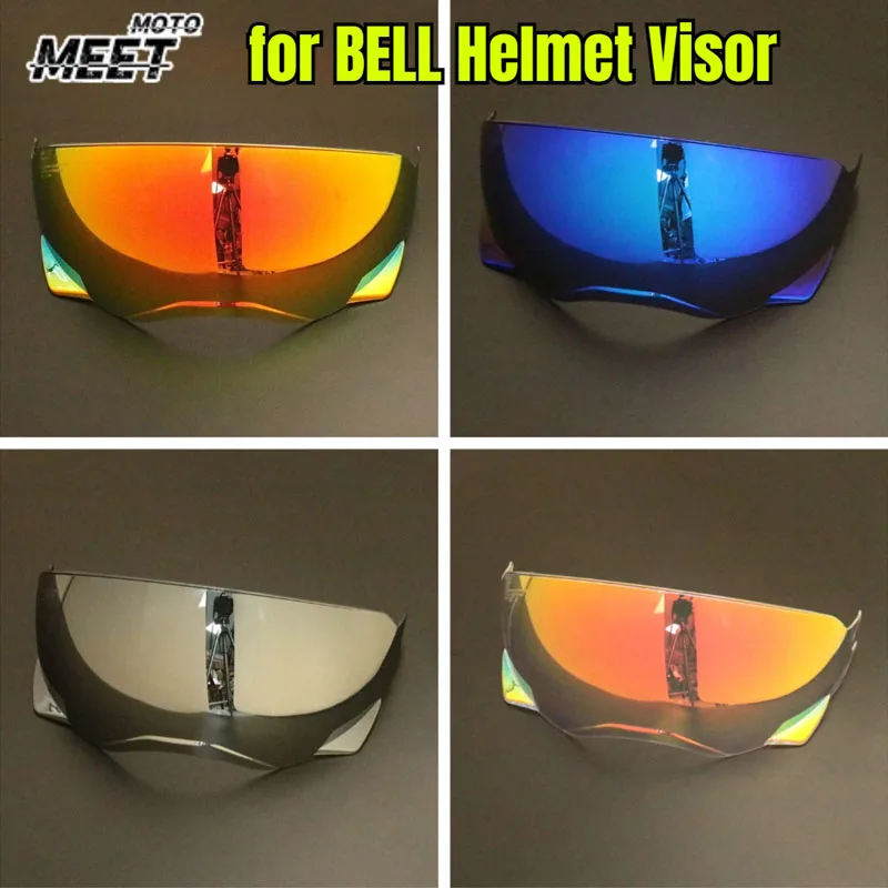 Broozer Helmet Visor for Bell Broozer Motorcycle Helmet Visor Goggles Plating Silver Red Replacement Lens