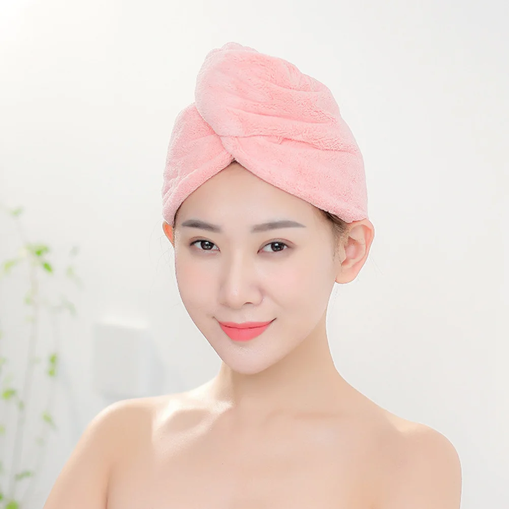 

2Pcs Hair Dry Wraps Coral Fleece Drying Head Towel Fast Absorption Cap for Salon Spa Hotel Use One Size Fits Most Soft