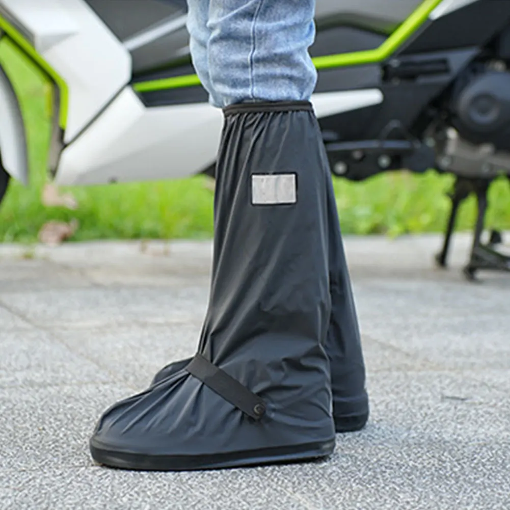 Picture 4: Waterproof Rain Shoe Covers with Reflector Rain Boot Shoe Covers Reusable Overshoes for Outdoor Cycling Camping Fishing Travel