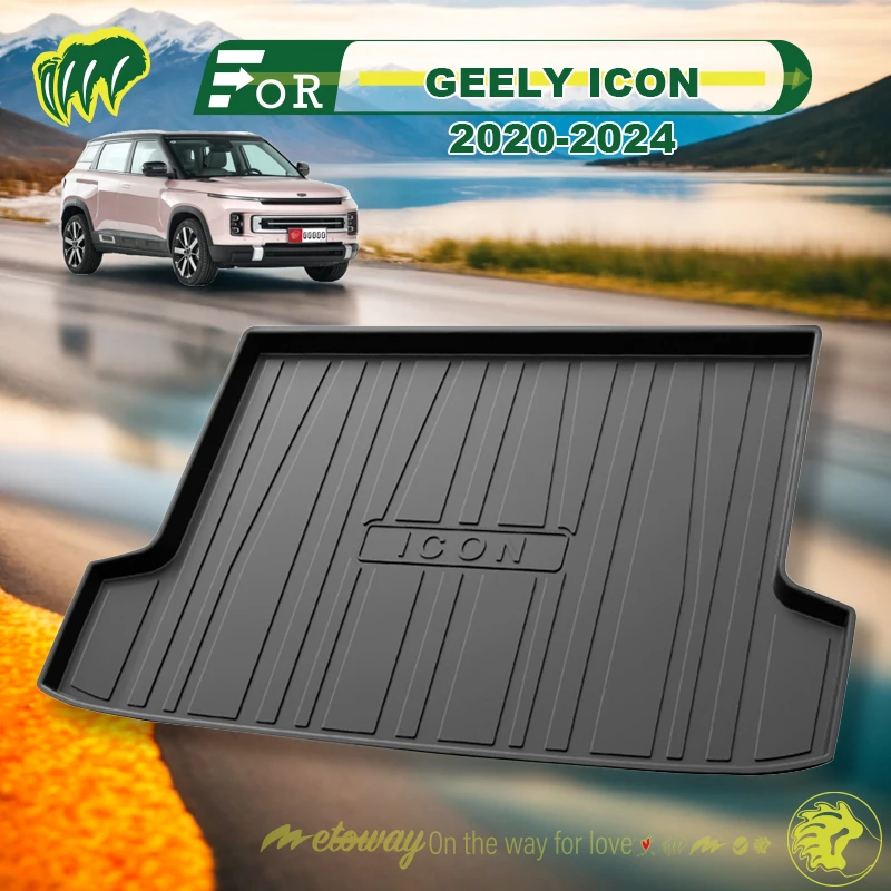 

For GEELY ICON 2020-2024 Custom Fit Car Trunk Mat All Season Black Cargo Mat 3D Shaped Laser Measured Trunk Liners