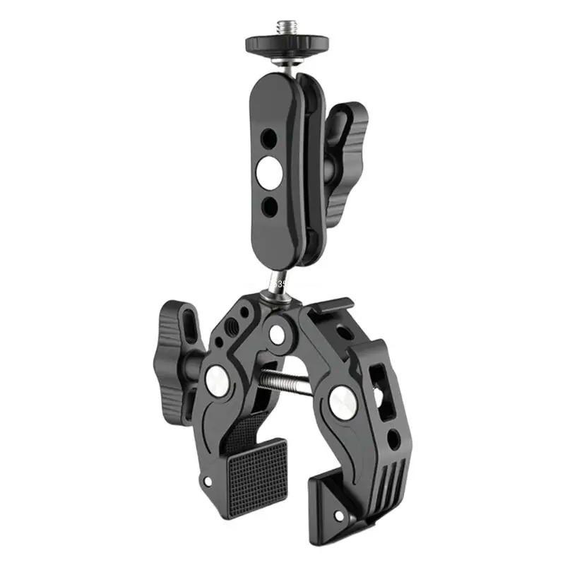 Multifunctional Camera Super Clamp Mount 360 Rotation Double Ballhead Clip Mount Dropship