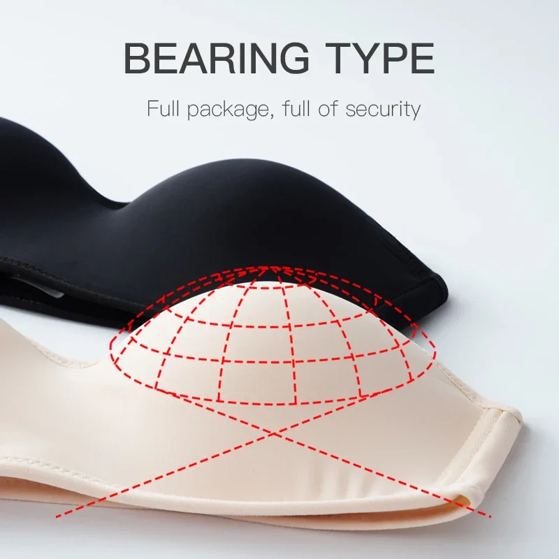 Women Invisible Bra Strapless Bralette 1/2 Cup Women's Underwear Female Seamless Party Wedding Bras Sexy Lingerie New view 2