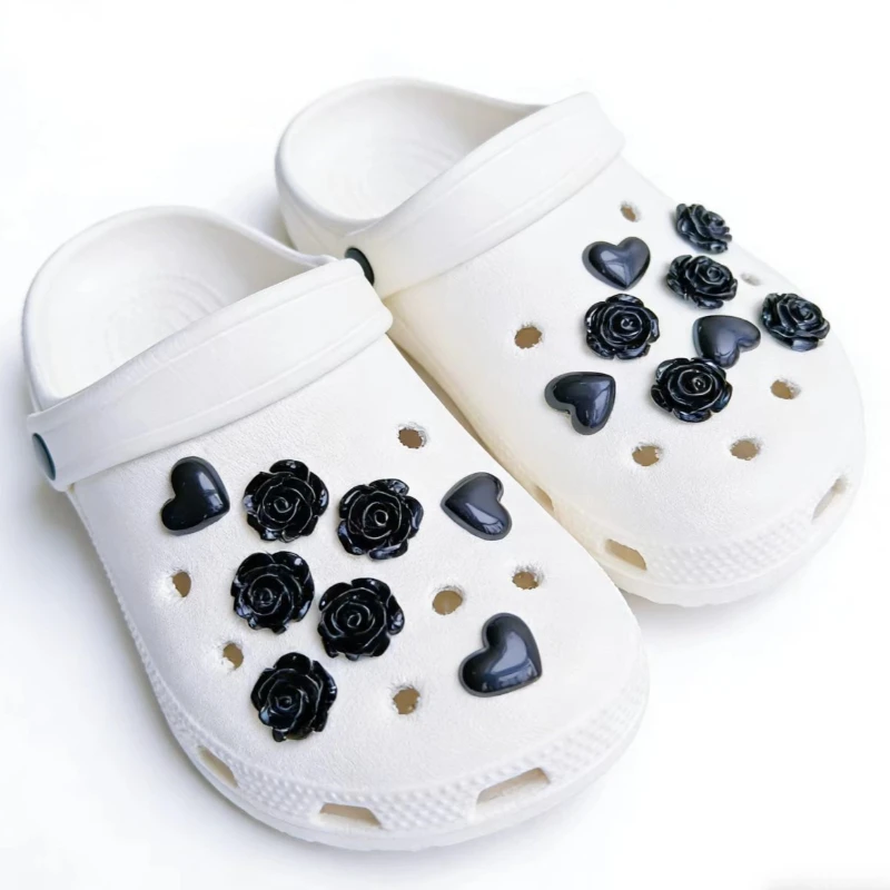 New Sweet Cute Girly Charms Designer Elegant Rose Love Style Shoe Jewelry All-match Flower Shoe Charms for Hole Shoes Hot Sale