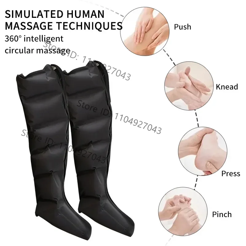 Air Pressure Leg Massager Foot Massage Boots Kneading Squeeze Deep Relaxation Calf With Remote Control