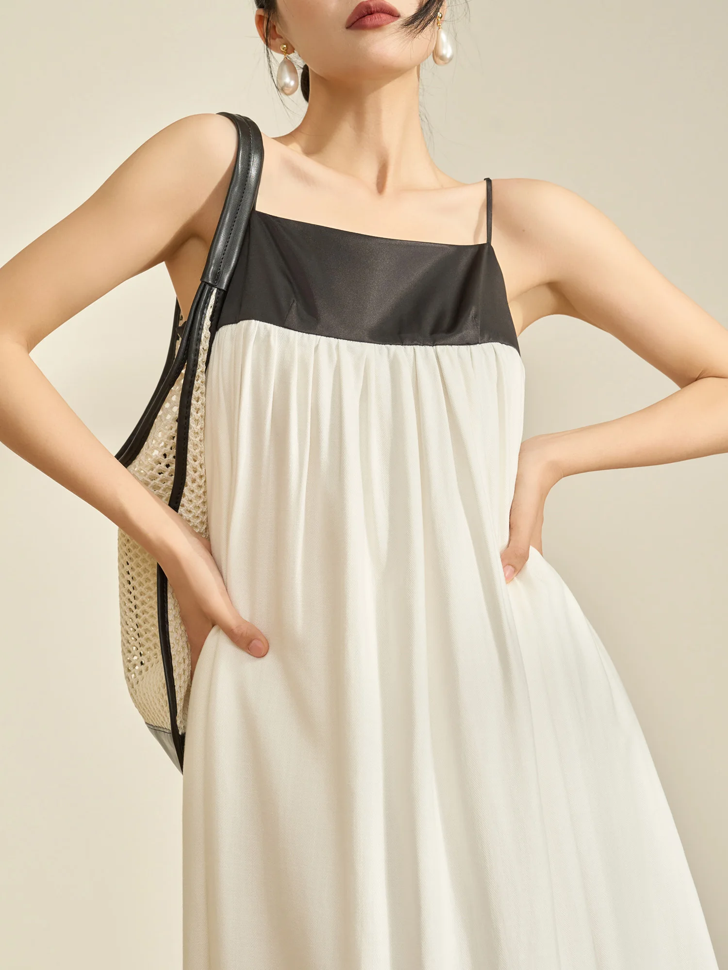 

Пляжное платье Flowing Era в стиле колор-блок без бретелек, женское, лето 2026, новинка, дышащий полиэстер, приятный для кожи