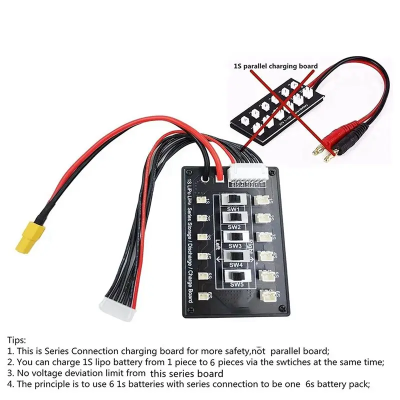 ABGI-2X 1S Lipo Lithium-Akku Serielles Ladeboard Blade Inductrix Ultra Micro-JST-PH2.0 – Detail 6