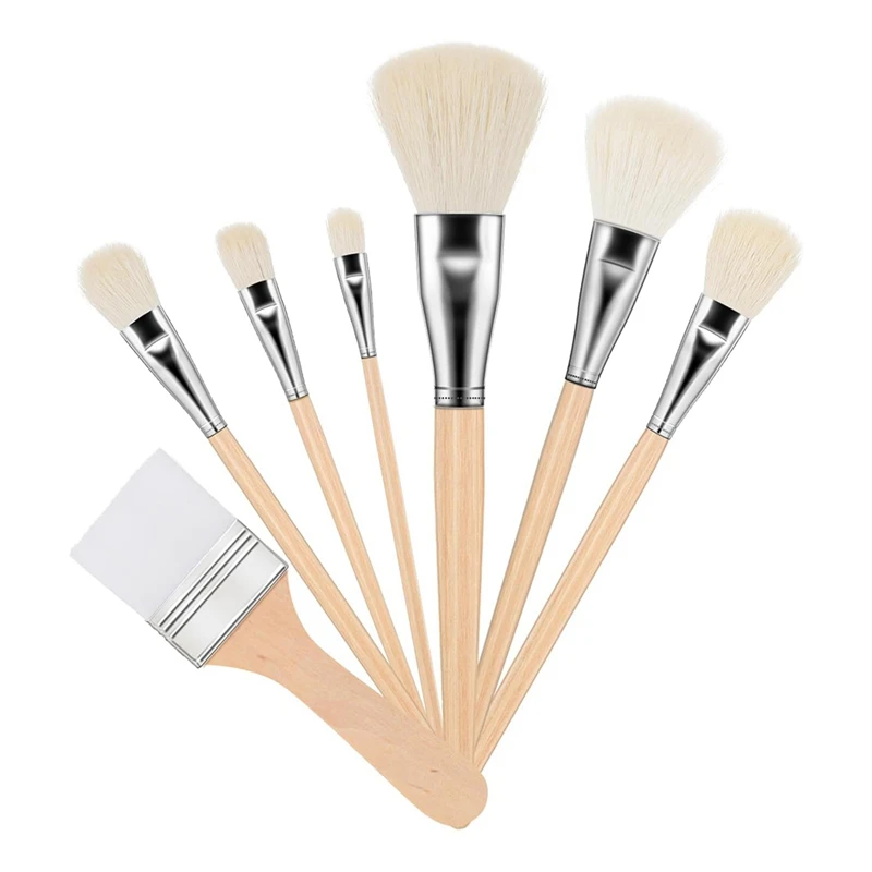 

7 Pcs Mop Brush For Acrylic Painting Gilding Brush Versatile Mop Brushes Assorted Size Paint Brushes Set Paint Brush