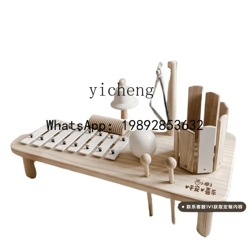 AG 신생아 아기 어린이 나무 핸드벨 음악 테이블 장난감 새해 생일 선물 오르프