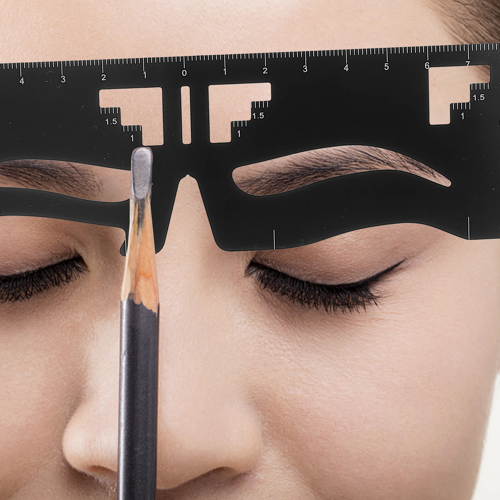 

2 Pcs Eyebrow Designer Measuring Tool Eyebrows Stencils Shaping Guide Shaper for Women Stainless Steel