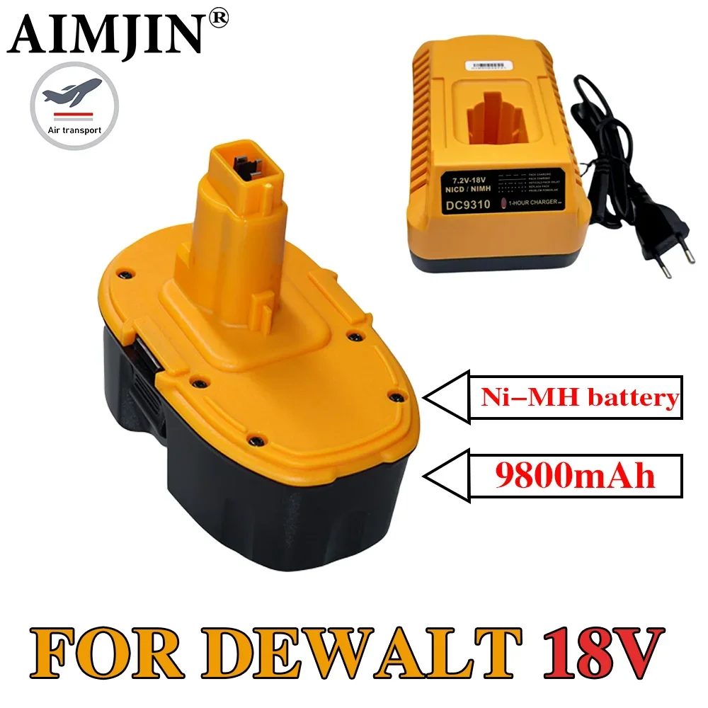 18V 9800mAh Ni-MH Battery For Dewalt DC9096 DE9039 DE9096 DE9098 DE9503 DC212 DC330 Cordless Drill Replacement Battery