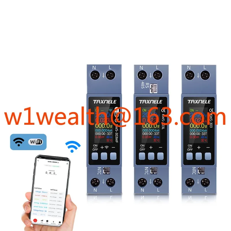 

For WiFi AC Monitor 110V 220V Over Voltage Current Protection KWH Energy Temperature Meter Relay Switch Circuit Breaker