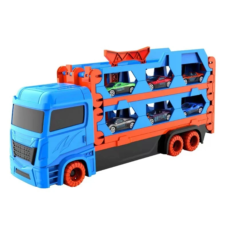 

Car Transporter Truck Toys Mega Hauler Trucks For Years Old Alloy TrolleyTransporter Folding Deformation Ejection Truck