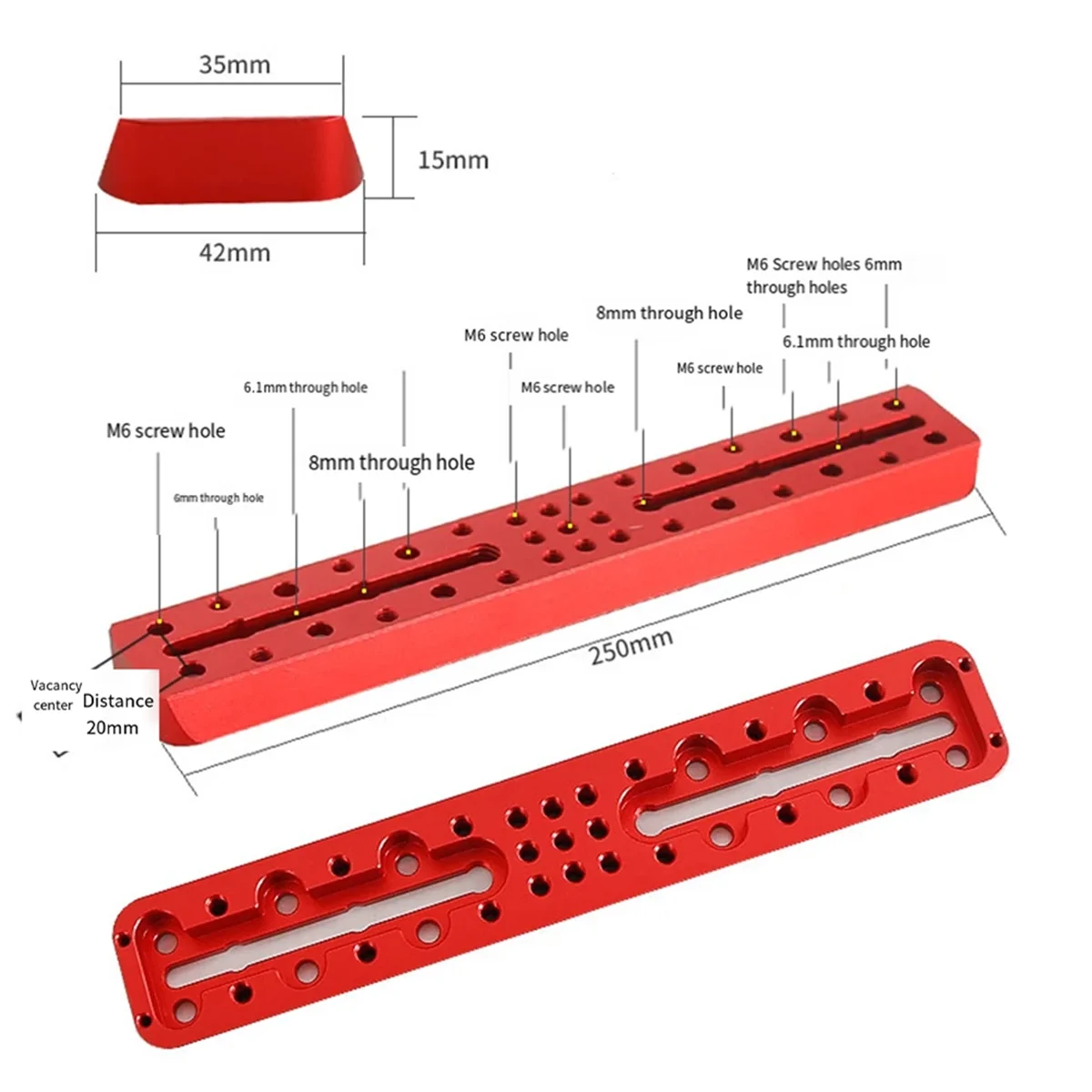 Imagem -02 - Placa Dovetail para Cruz Red Short Board Acessórios Telescópio Mount Vixen a Guia Espelho Slot Dovetail