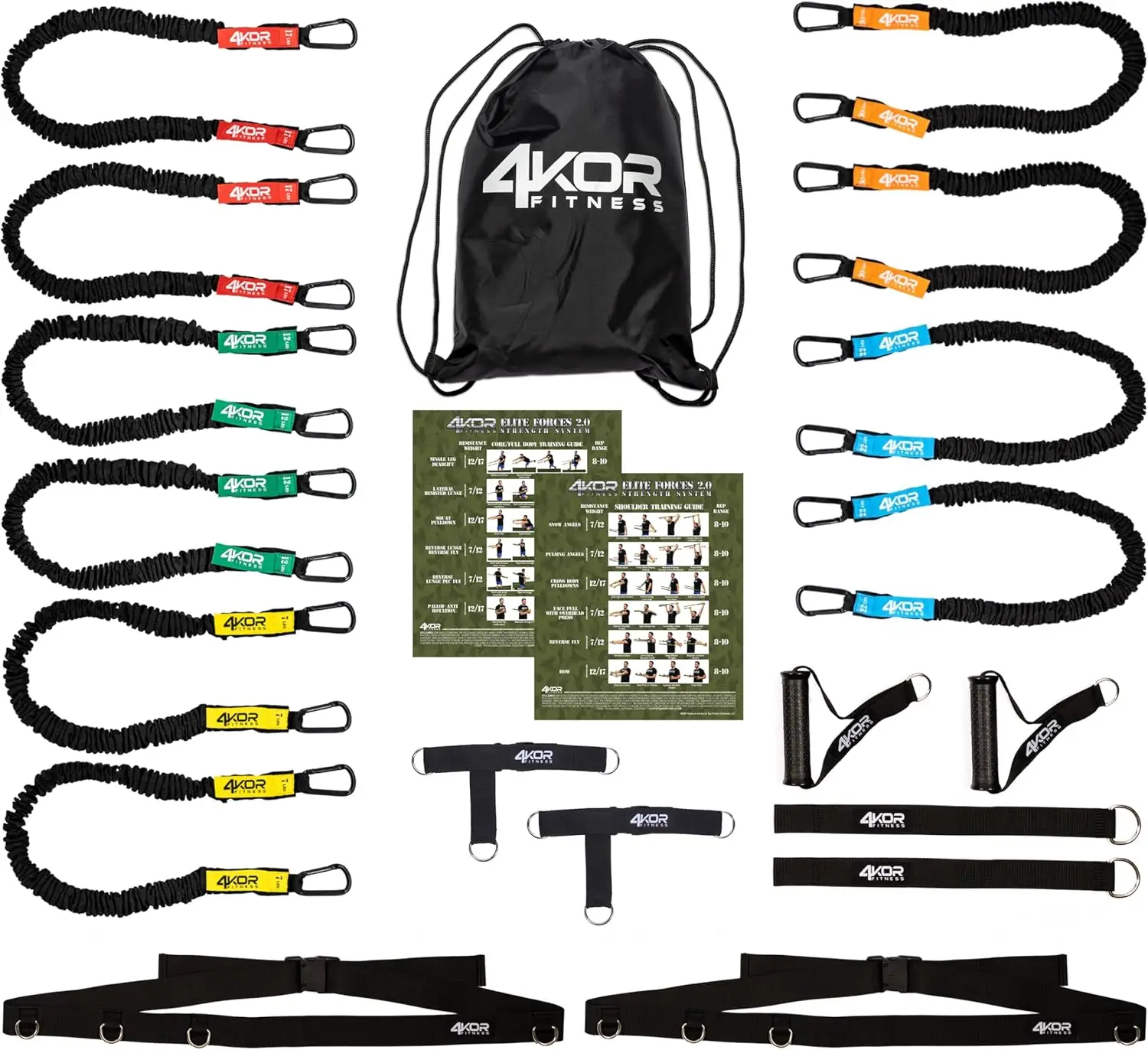 

Система эспандеров Deluxe для тренировки плеч и всего тела с сменными рукоятками, ремнями для ног и руководством по тренировкам