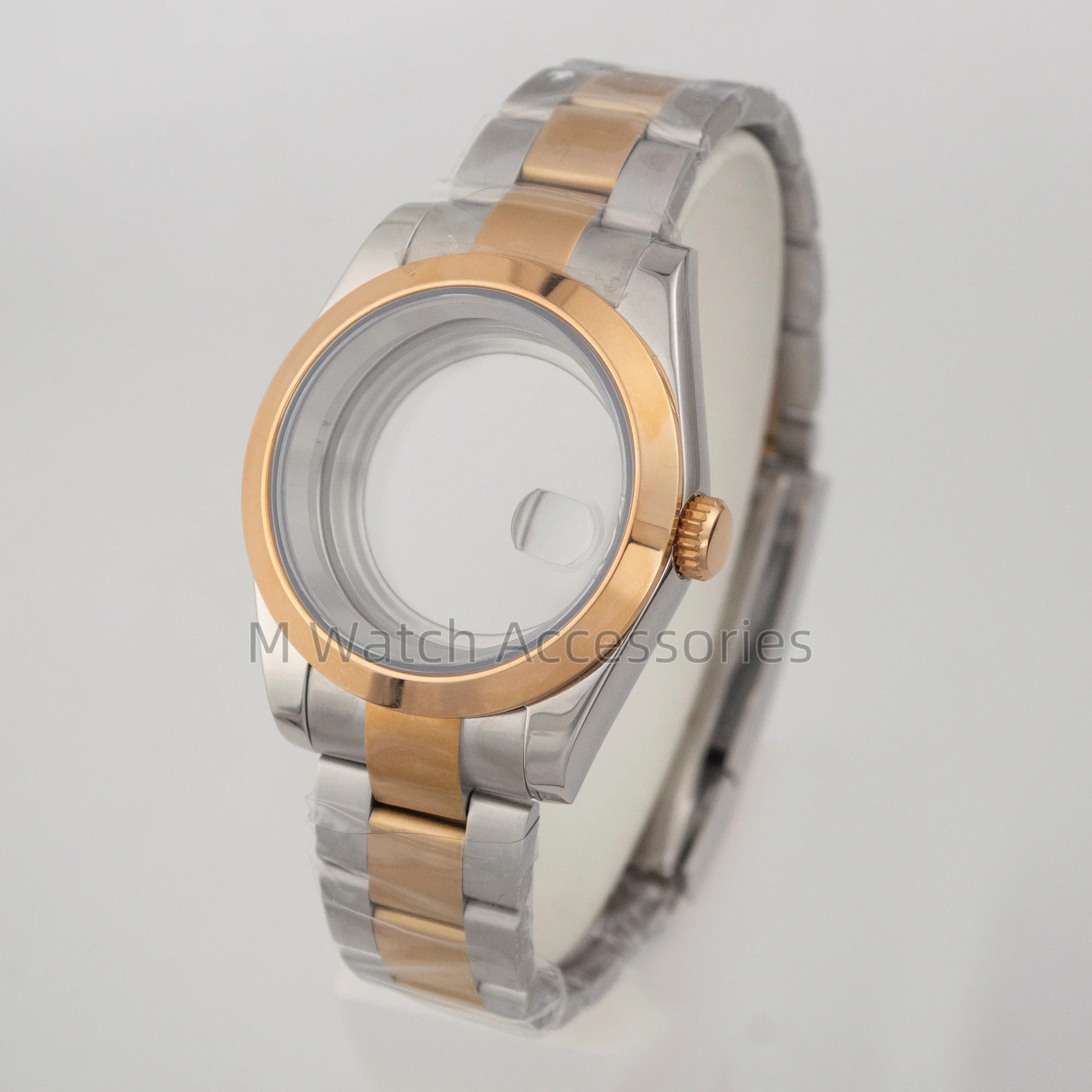 

36/39MM NH35 Case Gold Silver Watch Case Sapphire Glass Oyster Strap Waterproof For Datejust NH35 NH36 Movement 28.5mm dial case