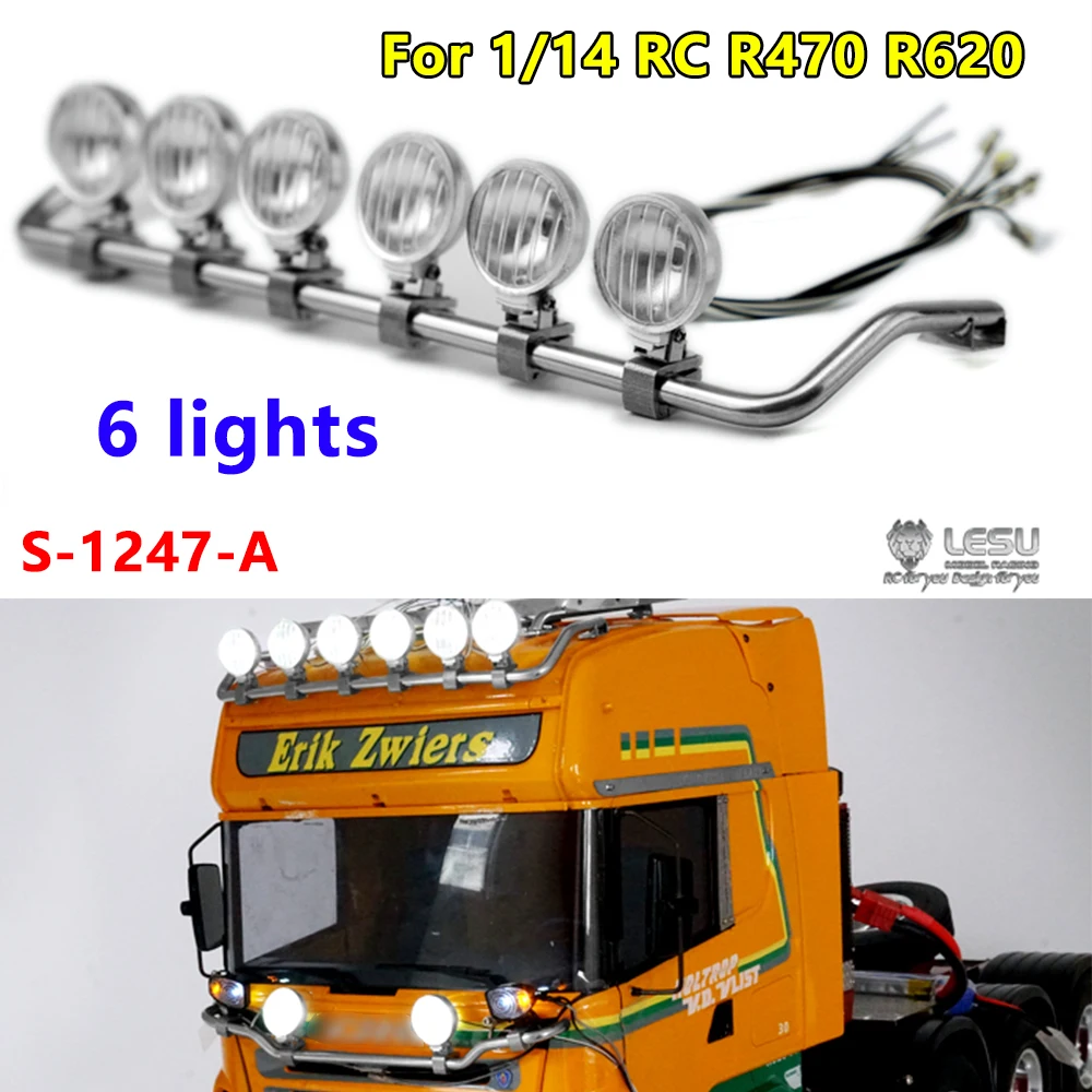 

1/14 LESU RC Truck Светодиодный прожектор High Top Metal Dome Light S-1247-A для Tamiya R470 R620 Модель тягового грузовика Детали для обновления игрушки