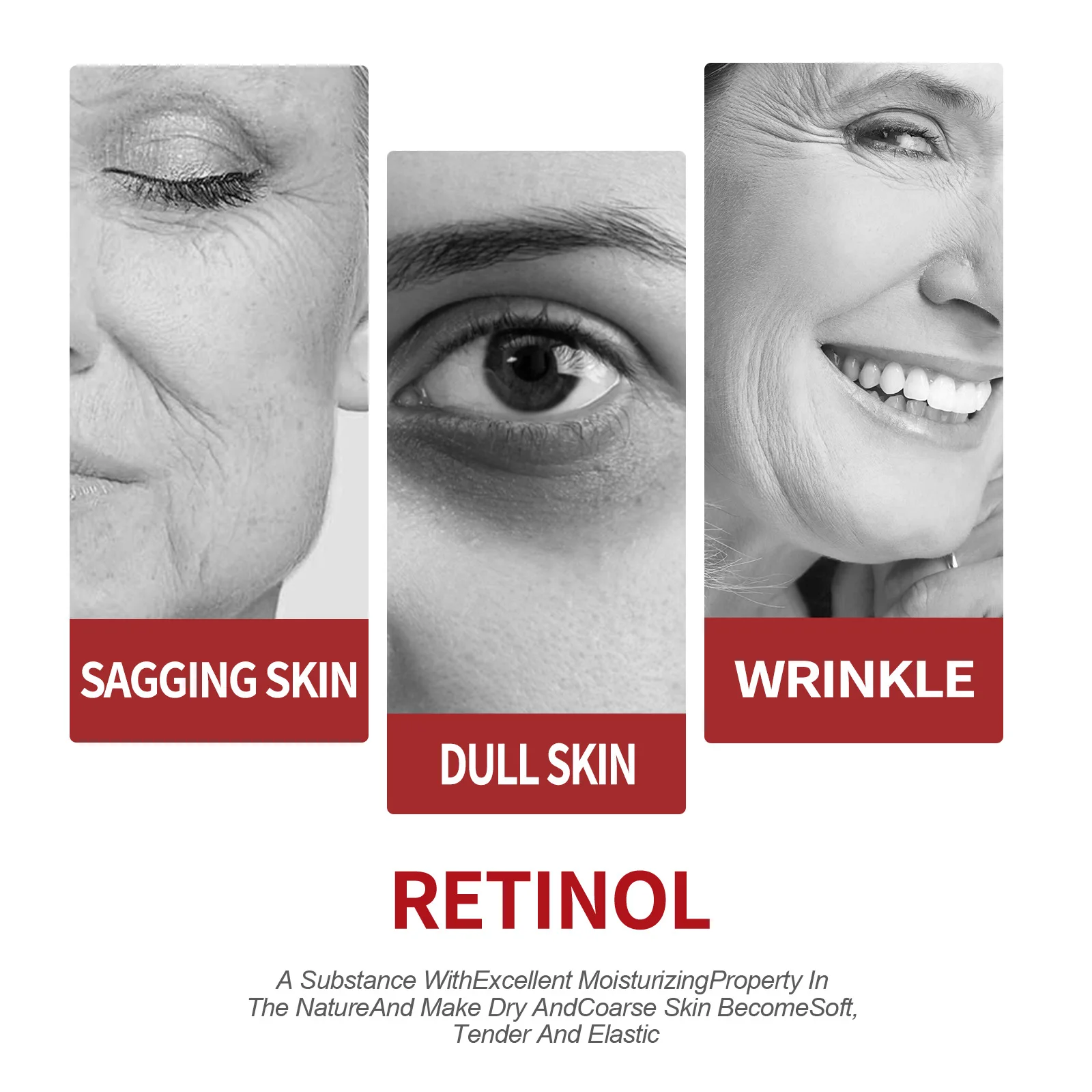 Retinol Wrinkle Removing Cream Anti-Aging Firming Lifting Fade Fine Line Hydronation Moisturizing Brightening Skin Care Cosmetic