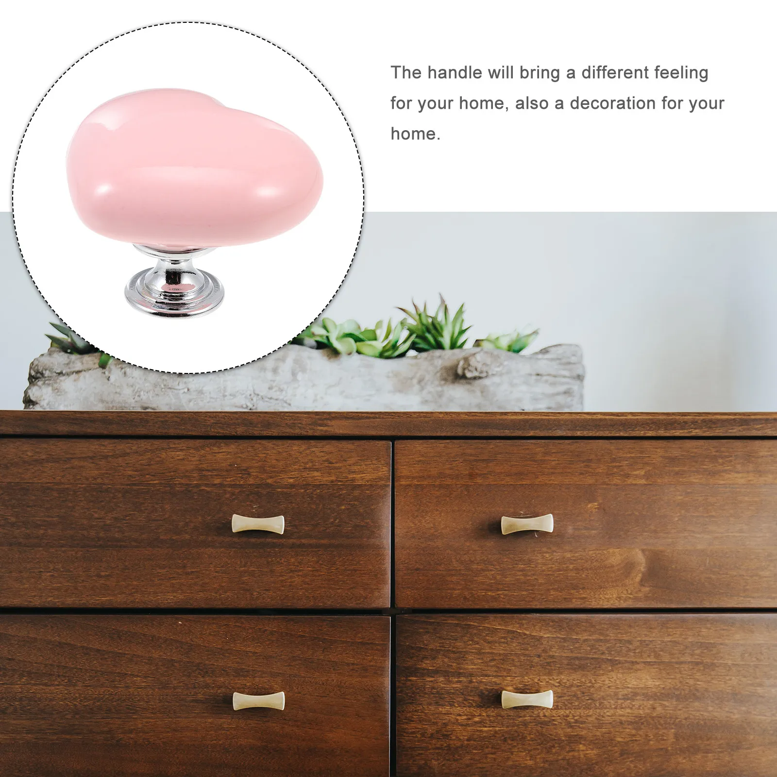 4Pcs Peach Heart Pull Handles Ceramic Cabinet Knobs Easy Install for Drawer Wardrobe Kitchen Cupboard Door Ceramic Cabinet Knob