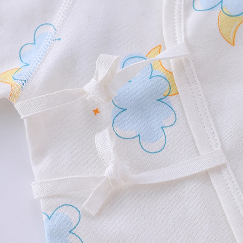 100% Baumwolle Neugeborenen-Baby 2-Teiliges Bekleidungsset Weiches Langarm-Oberteil und Hose Schlafanzug-Set Baby-Unterwäsche-Outfit für 0-6 Monate – Detail 2