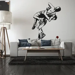 wrestling Vinyl Wall Sticker wrestling jiu jitsu greco roman freestyle Wall Decal for Bedroom Decor Home Room Decor Design C475
