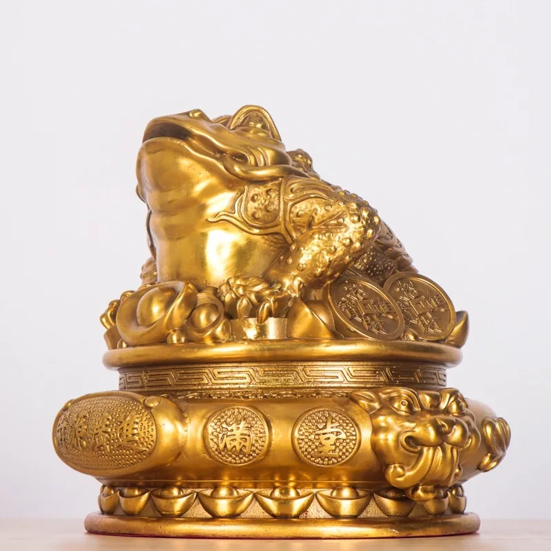 Wealth-Bringing Golden Ornament, A Gift Business Openings, Three-Legged Toad Decoration For Living Room, Office Desk, A