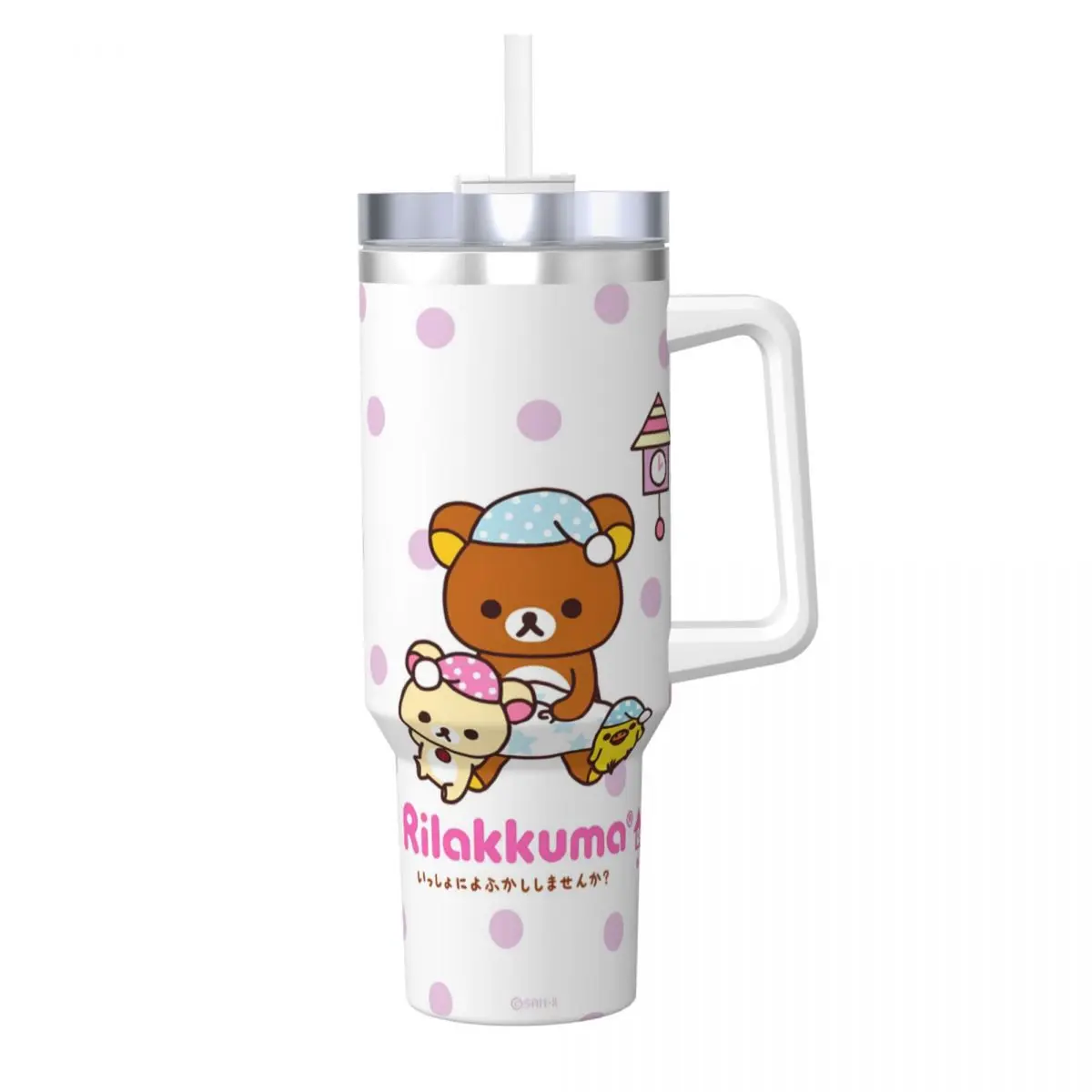 Rilakkumas Tumbler Easy Bear Cold and Hot Water Bottle Heat Preservation Stainless Steel Coffee Mug Custom Travelist Car Mugs