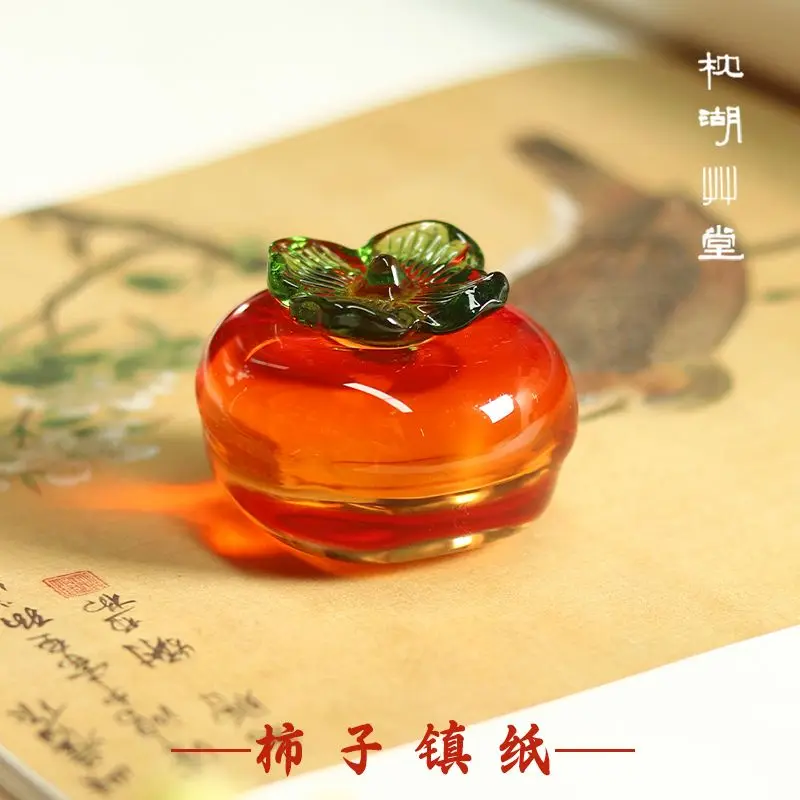 Persimmon glaze town paper brush calligraphy weight press paper creative study small decoration special solid