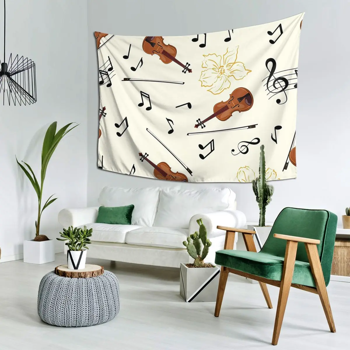 

Скрипка музыкальные ноты цветочный гобелен настенный эстетический домашний декор гобелены для гостиной спальни