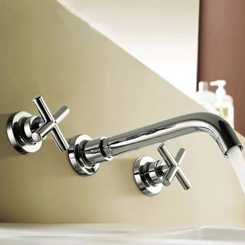 BAKALA Brass Mixer Basin Tap Bath Tub Sink mixer Chrome Finish Square Basin Mixer Tap In wall Basin Faucet Bathroom LT-318