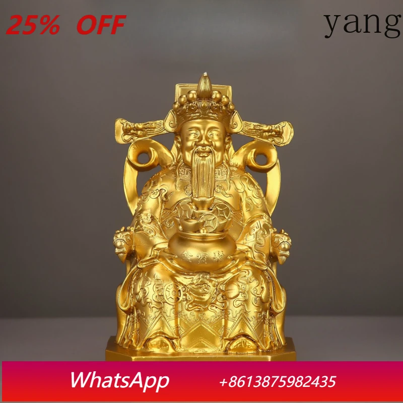 

LTT pure brass God of Wealth Buddha statue ornament, home worship God of Wealth statue