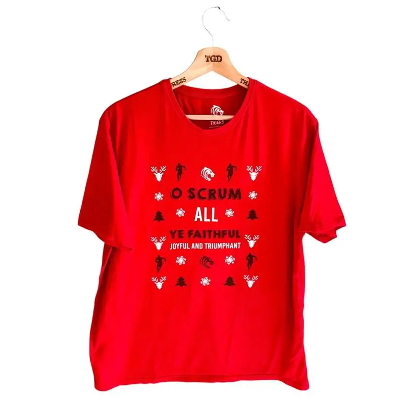 T-shirt de Noël Rugby O Scrum All Ye Faithful Leicester Tigers