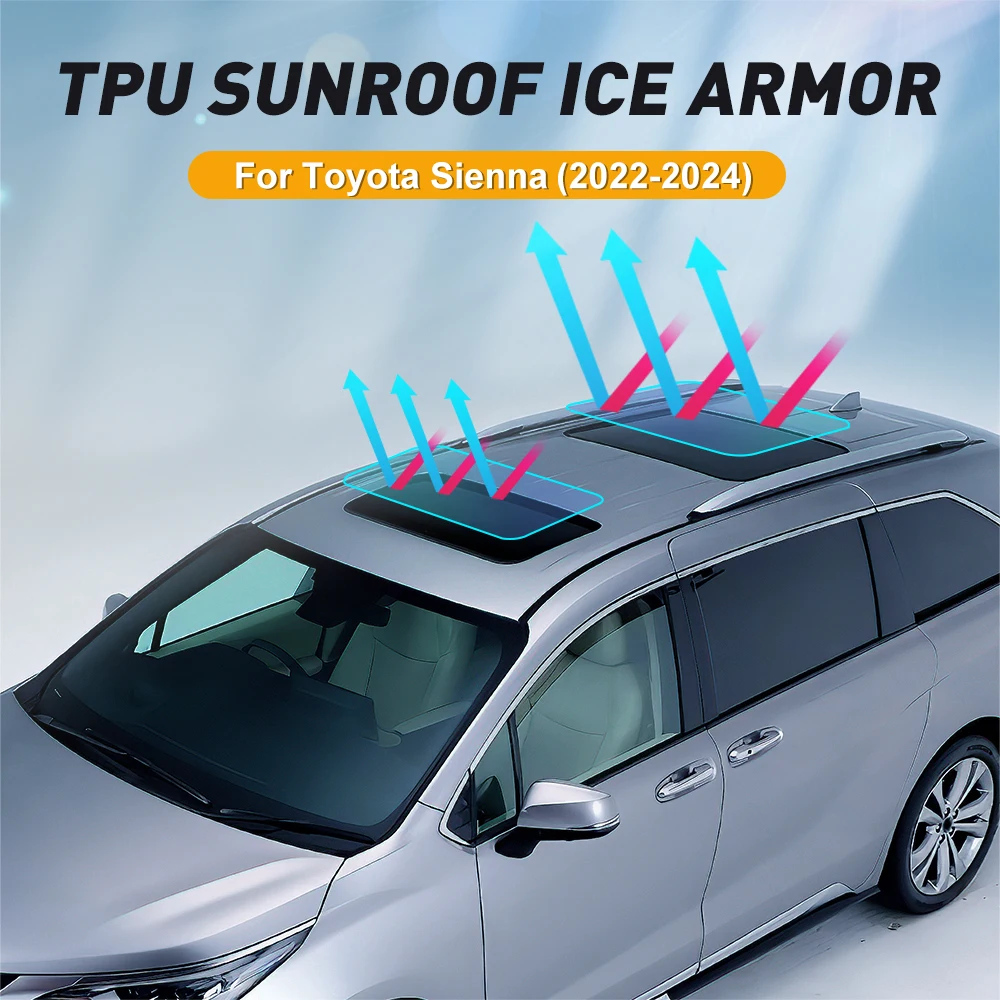 For Toyota Sienna 2022-2024 Sunroof Protection Film Heat Insulation Awning Supplies TPU Ice Armor Pre-Cut Car PPF Accessories